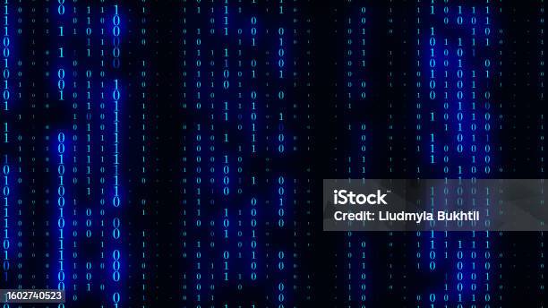 Technology Matrix Background Cyber Security With Falling Number On ...