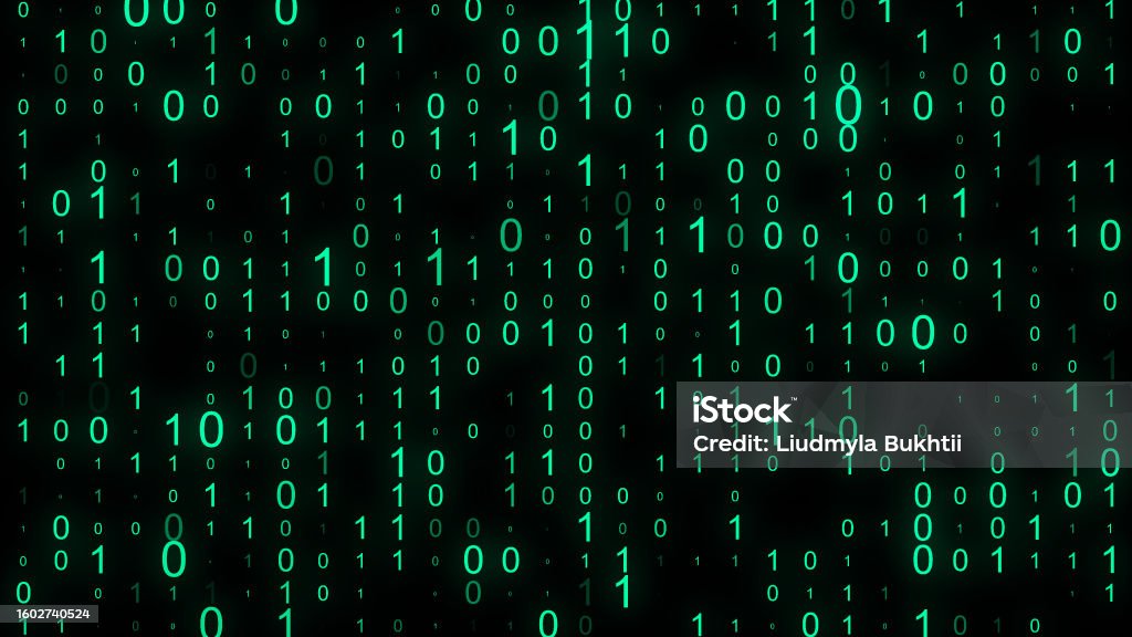 Cyber Numbers Falling Loop Technology Matrix Background Cyber Security With Falling Number On ...