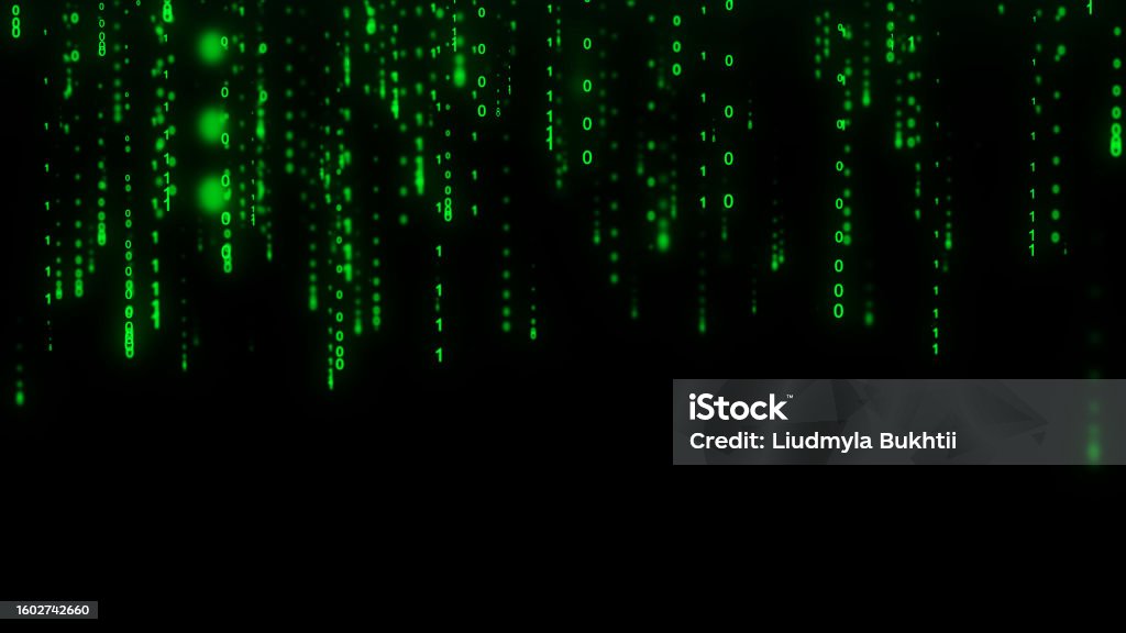 Technology Matrix Background Cyber Security With Falling Numbers On ...