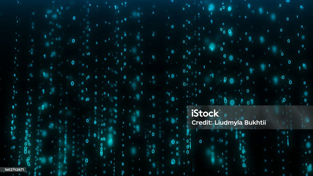Technology Matrix Background Cyber Security With Falling Numbers On ...