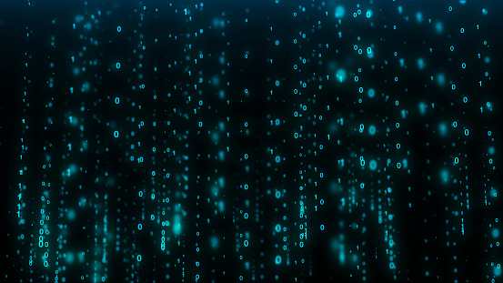 Technology Matrix Background Cyber Security With Falling Numbers On ...