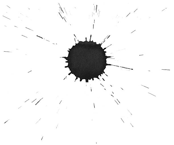 istock Isolated black ink splatter drop close-up 160280858
