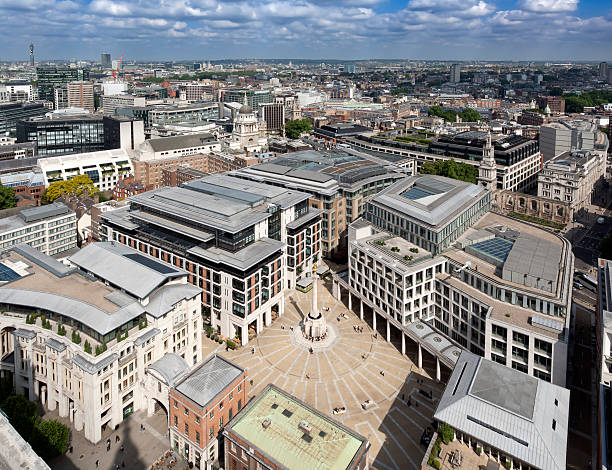 Paternoster Square, City of London The London Stock Exchange on Paternoster Square, in the City of London, the financial and commercial downtown district of the United Kingdom's capital city. London, UK paternoster square stock pictures, royalty-free photos & images