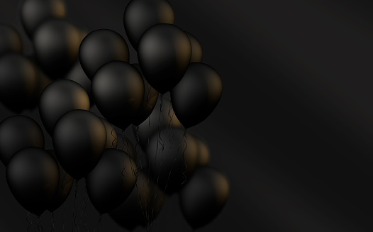 Balloons and ghost on white background. Digitally generated image.