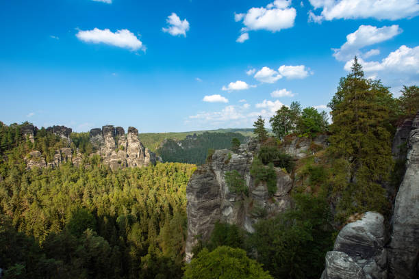 istock Elbsandsteingebirge in saxonia with tree in foreground 1602838493