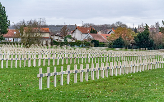 Impression around the military cemetery in Verdun, a large city in the Meuse department in Grand Est, northeastern France
