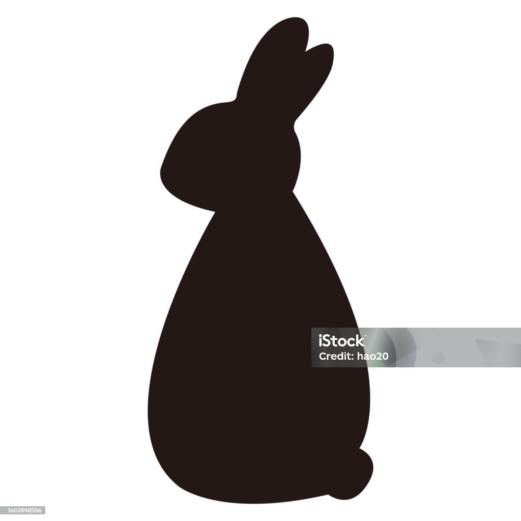Side Silhouette Rabbit Rabbit Silhouette From Behind Vector Material Stock Illustration ...