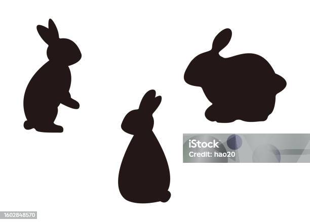 Simple Rabbit Silhouette Set Vector Material Stock Illustration ...