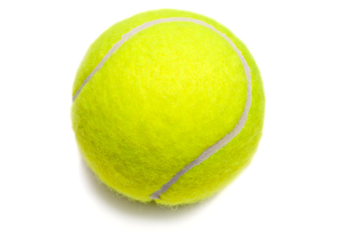 Closeup of a tennis balls, isolated on white.