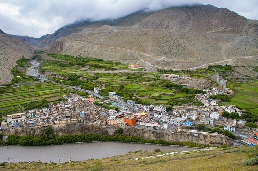 Beautiful Kagbeni Village on the banks of Kaligandaki River in Upper Mustang, Nepal