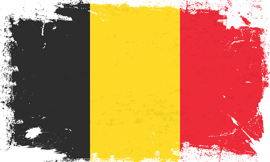 Belgium flag with brush paint textured isolated on white background. Vector illustration EPS10