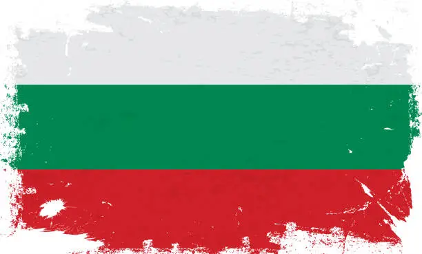 Vector illustration of Bulgaria flag with brush paint textured isolated on white background