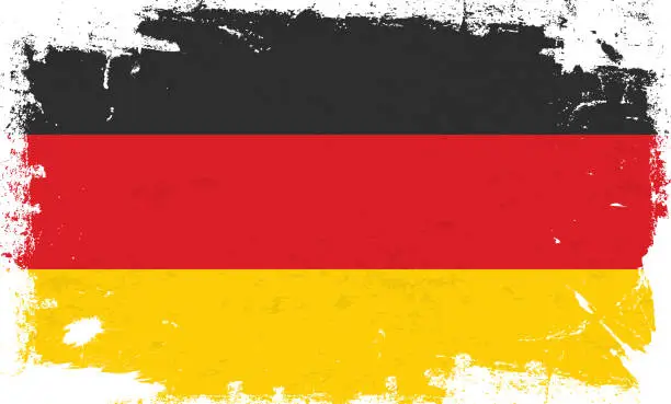 Vector illustration of Germany flag with brush paint textured isolated on white background