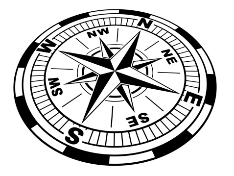 The compass (black and white)