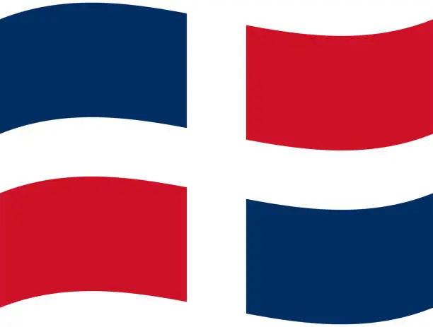 Vector illustration of Flags of Dominican republic wave