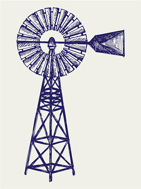 ilustraciones, imágenes clip art, dibujos animados e iconos de stock de antiguo molino de viento - rock mill