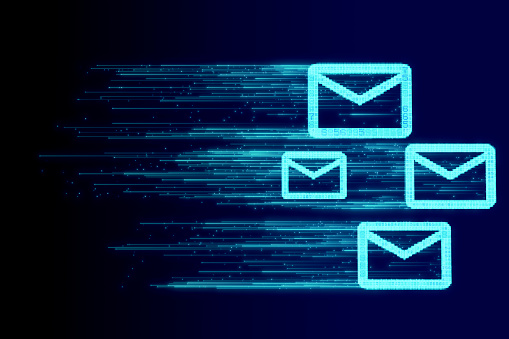 digital illustration of sending e-mail concept