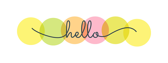 Hello Sticker Circle Hello Lettering On Circle Shapes Vector Stock Illustration Stock ...