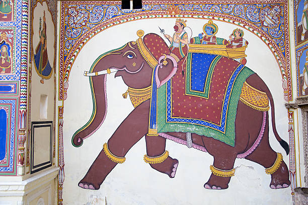 istock Elephant painted on an indian house 160297707