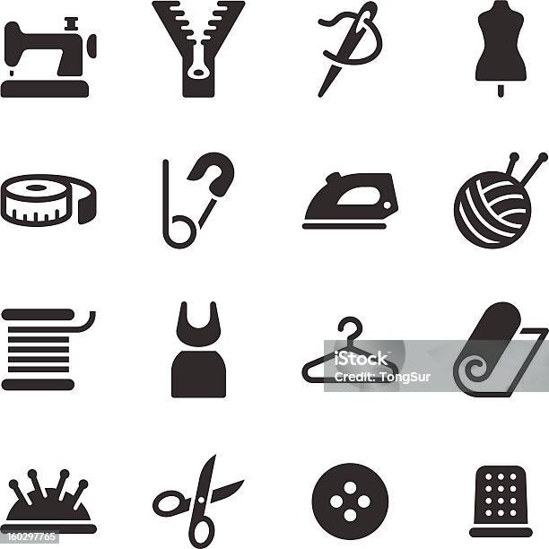 Tailor Icons Stock Illustration - Download Image Now - Icon Symbol, Sewing, Sewing Machine