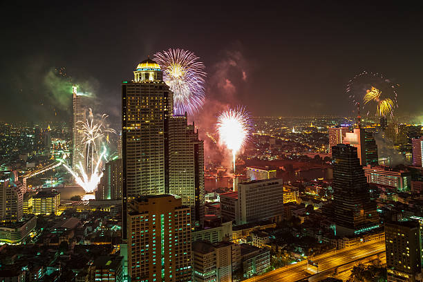 istock Fireworks in Bangkok cityscape 160298535