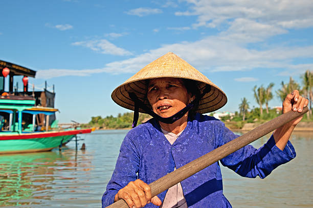 istock Asian boat driver in Vietnam 160298595