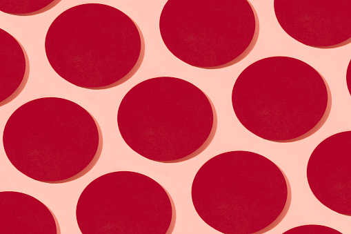 Circle shaped red papers background