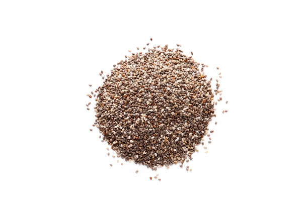 istock Chia seeds isolated on white background 1602995515
