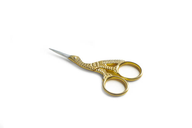 istock A gold plated stork scissors on a white background with copy space 1603000761