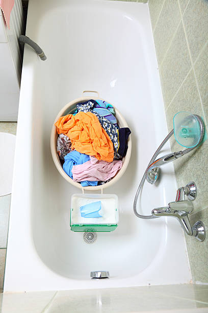istock Pile of dirty laundry washing 160300409