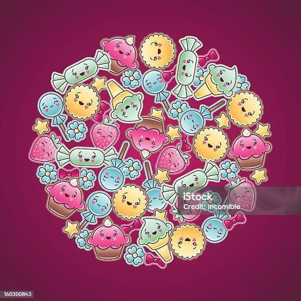 Cute Child Background With Kawaii Doodles Stock Illustration - Download Image Now - Abstract, Animal, Backgrounds