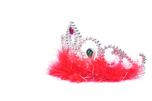 istock Silver fluffy crown with red jewels 160301121