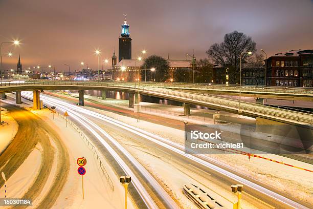 Stockholm Cityhall Bei Nacht Stockfoto und mehr Bilder von Abenddämmerung - Abenddämmerung, Anlegestelle, Architektur