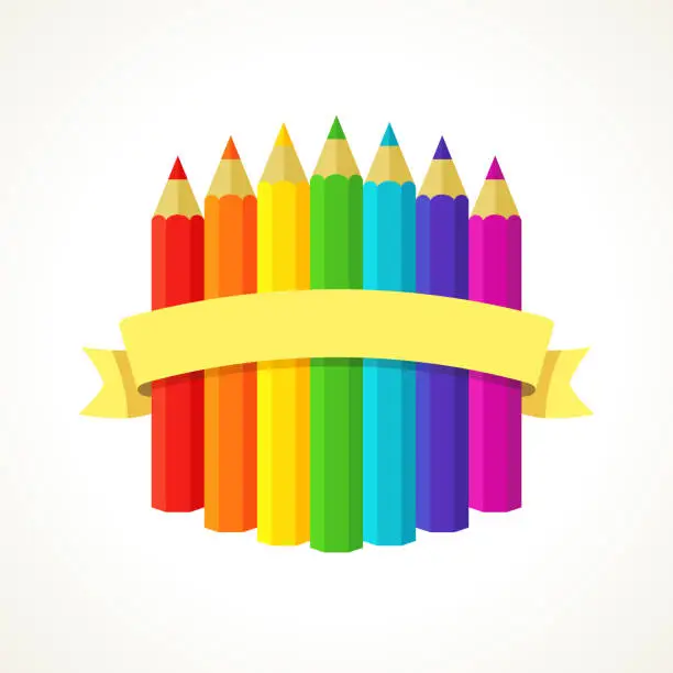 Vector illustration of Back to School Label with Crayons