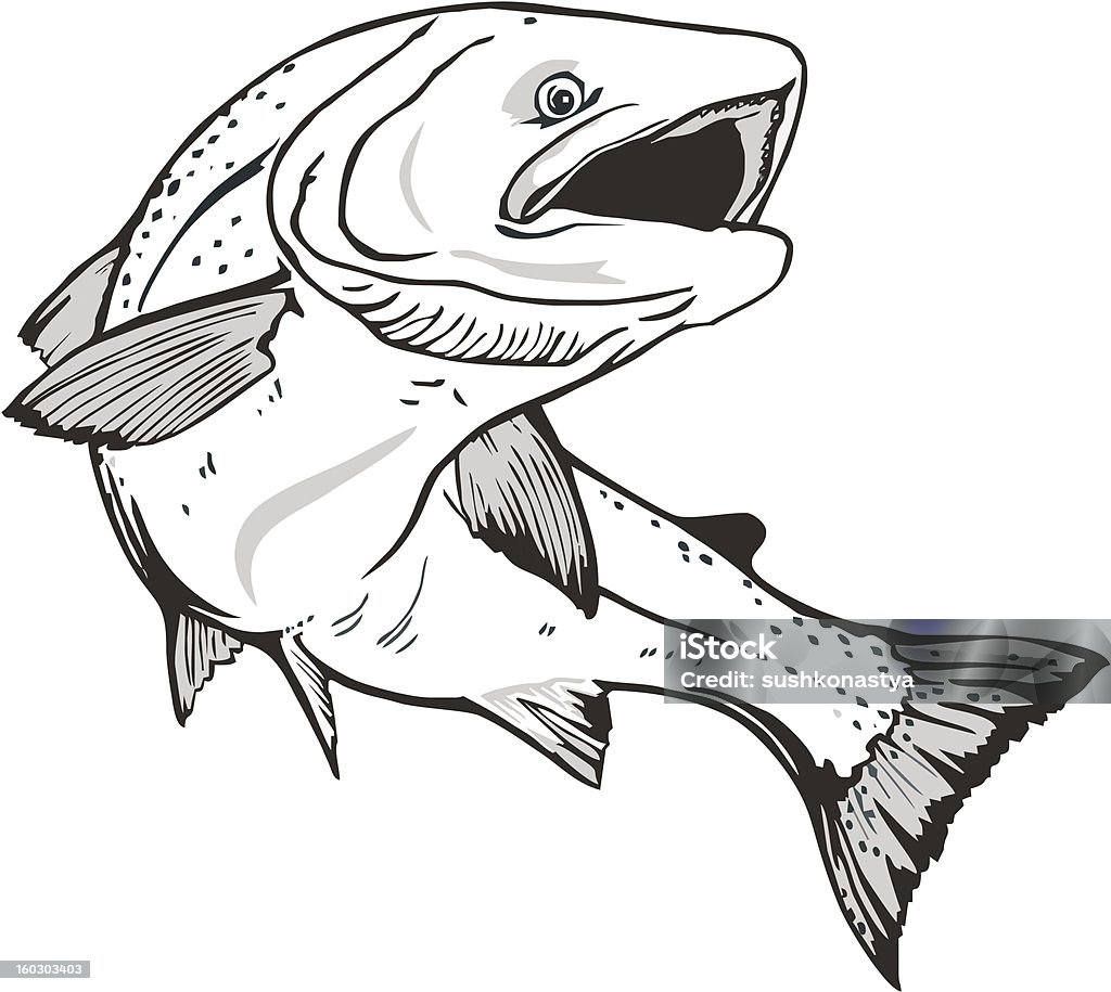 Łosoś fish - Grafika wektorowa royalty-free (Azja Wschodnia)