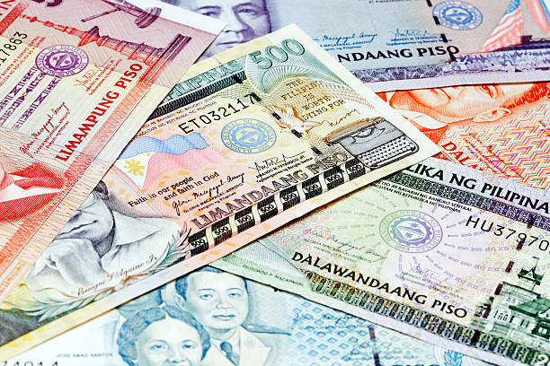 Various Philippine Currency Set of Philippine bank notes philippines currency stock pictures, royalty-free photos & images