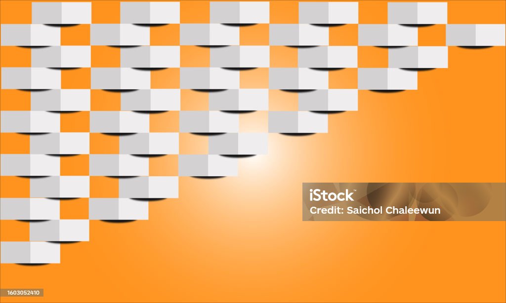 Pattern 3d Rectangular With Orange Background Stock Illustration ...