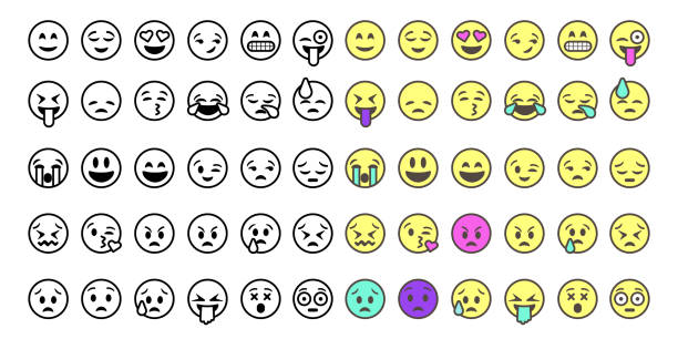 Outline emoji icon in filled, thin line, outline and stroke style. Vector illustration of two colored and black emoticons, vector icons designs can be used for mobile, ui, web vector art illustration