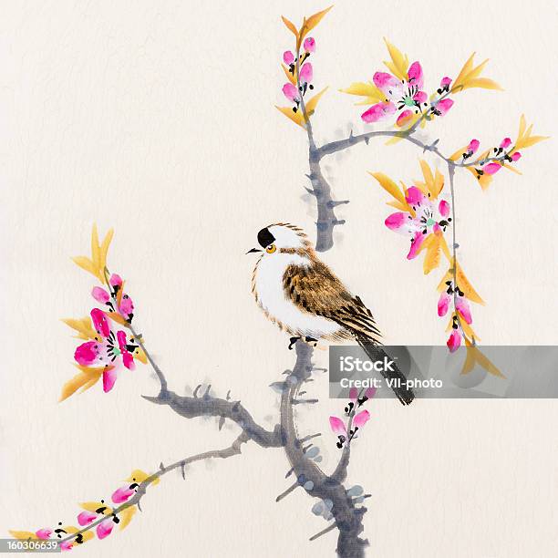 Aves De - Arte vetorial de stock e mais imagens de Padrão Floral - Padrão Floral, Pintura, Pássaro