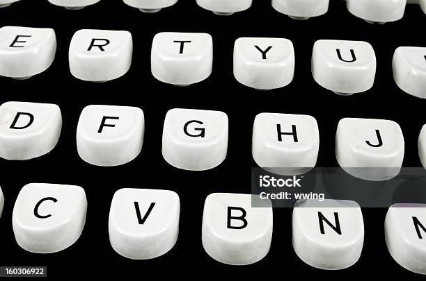 Retro Typewriter Keys Stock Photo - Download Image Now - Antique, Close-up, Color Image