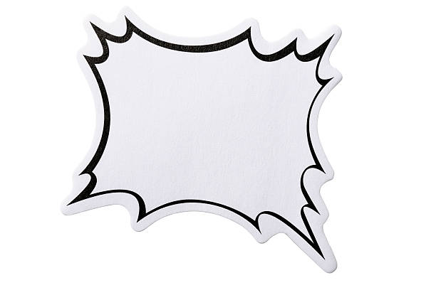Speech bubble adhesive note isolated on white background with Clipping path.