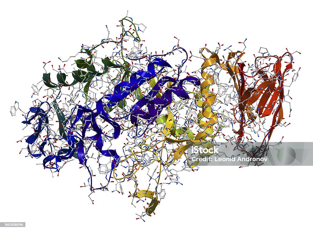 Enzyme Alpha-Amylase 3D de la structure moléculaire - Photo de Enzyme libre de droits