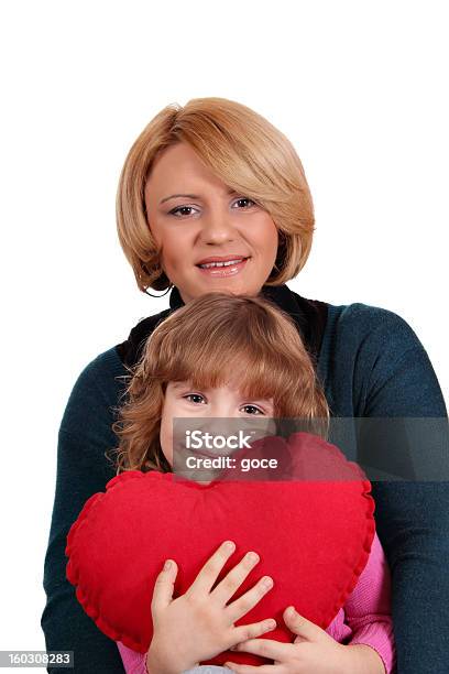Feliz Mãe E Filha Com Coração - Fotografias de stock e mais imagens de Adulto - Adulto, Alegria, Amor