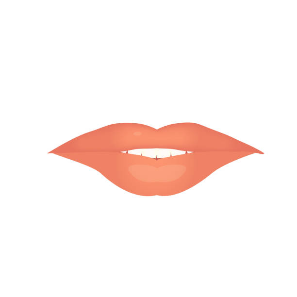 ilustrações de stock, clip art, desenhos animados e ícones de nude sensual plump lips makeup design icon - fish lips illustrations