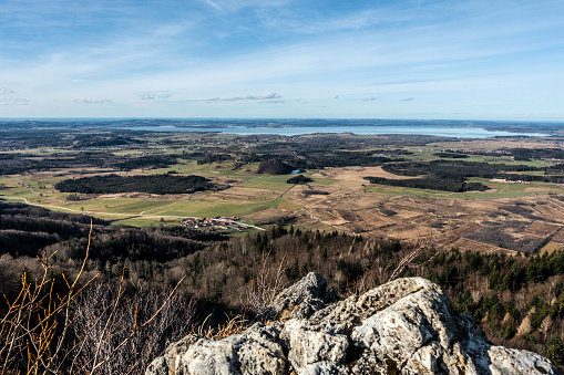 View to Lake Chiemsee from the Chiemgau Alps