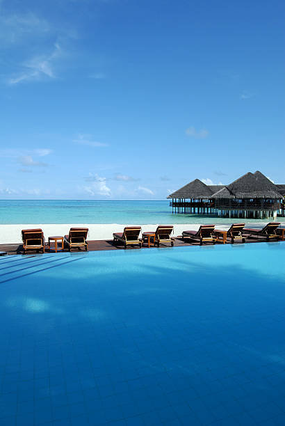 istock Cafe and swimming pool on the tropical beach 160311880