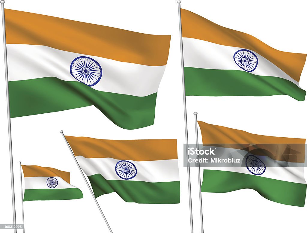 vector bandeiras Índia - Vetor de Bandeira royalty-free
