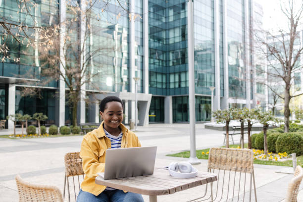istock Lifestyle and technology. Remote part-time jobs. 1603136045