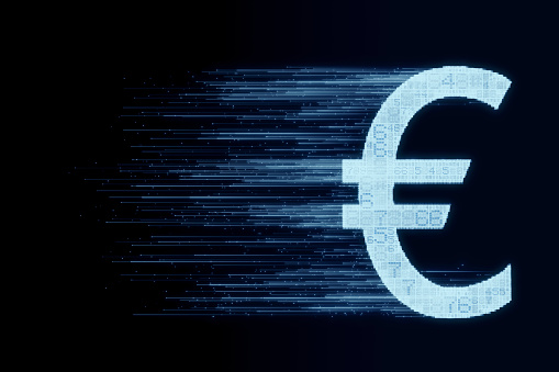 Digital Currency and Euro Sign