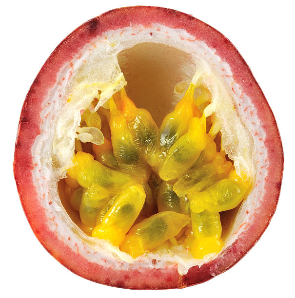 Passion fruit on white background
